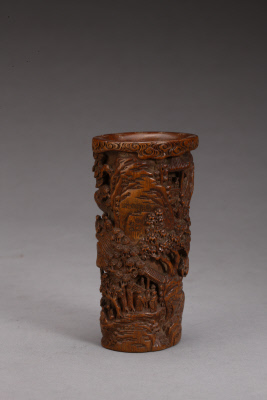 图片[4]-Qiaolin style bamboo root carving, orchid pavilion, and water drawing pen holder-China Archive